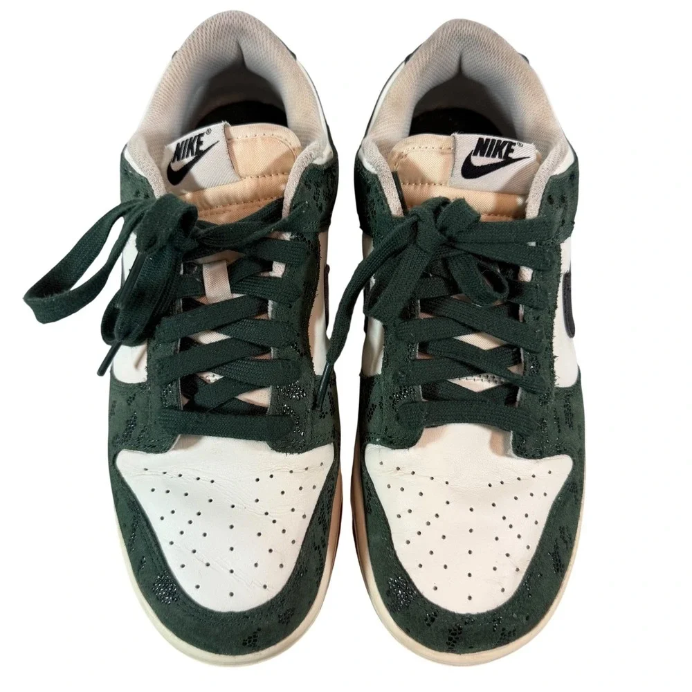 Nike Dunk‎ Low Gorge Green White Pattern Sneakers Womens 9.5